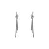 111 Silver Needle Fashion Zircon Bow Fringed Earrings Women's Niche Design Face Thin Earrings Cold Wind Earrings