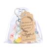 30Pcs Angel Wing Charm Keychain Decorative Key Holder with Drawstring Gauze Bag and Labels for Baby Showers Wedding