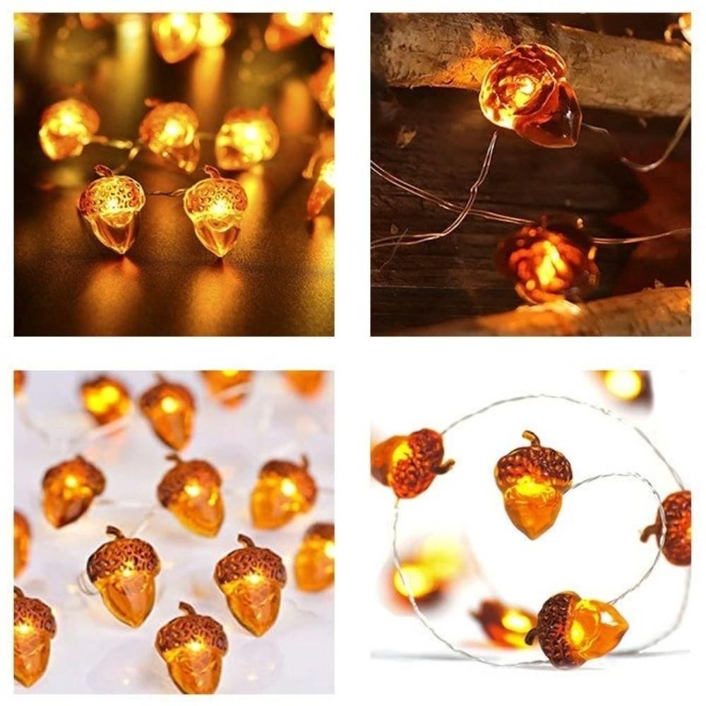 Thanksgiving Decorations Acorn String Lights Battery Powered Light String
