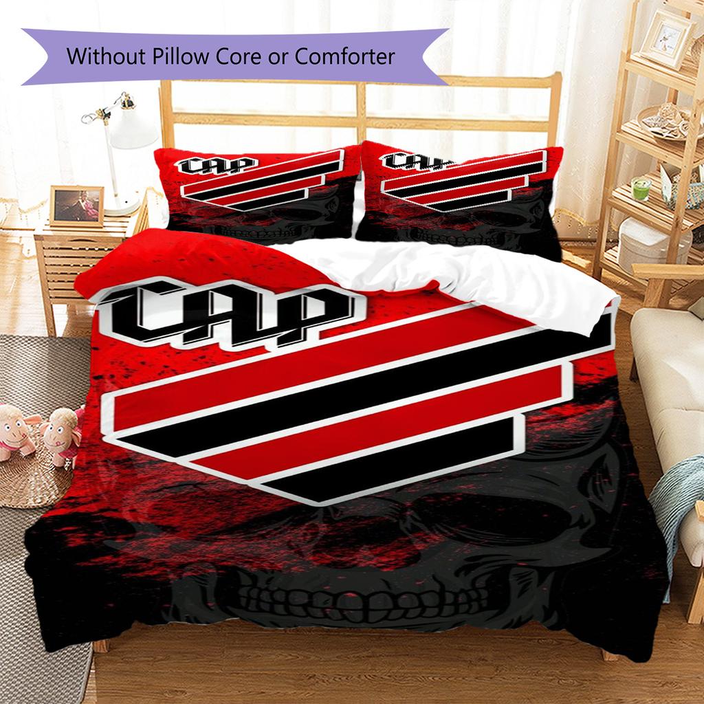 Athletico Paranaense Pattern Bedding Set Quilt Cover Pillowcase Home Decor Gift (1 * duvet cover + 2 * pillowcase, without core)
