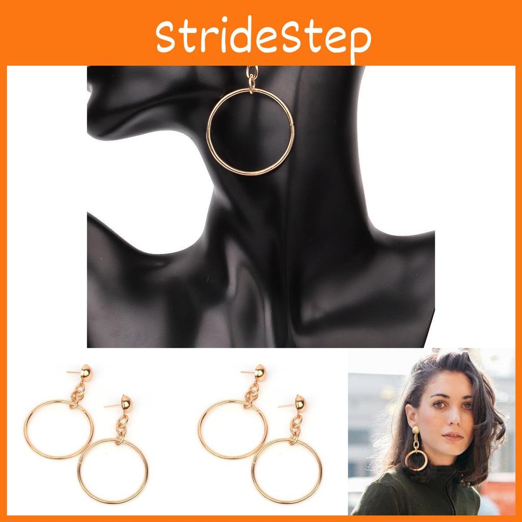 Circle Gold Unique Earrings Geometric Shape For Women Fashionable