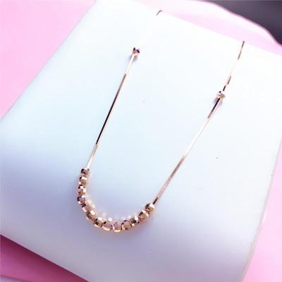 Lila Vergoldet Roségold Schlangenknochen Transferperlen Damen Schlichtes Nischendesign Kette Schlüsselbeinkette