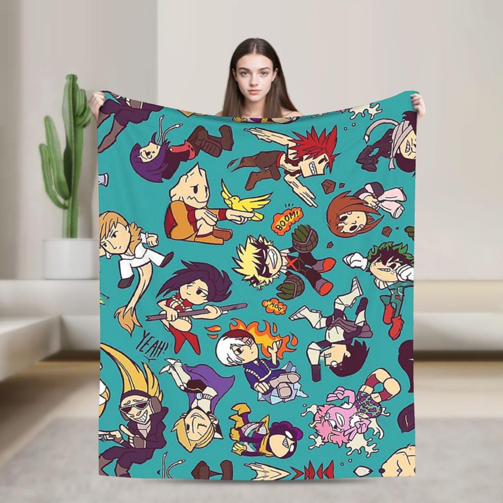 Deka My Hero Academia Anime Fleece Vtipná Prodyšná Přehozovádeka na Postel Pohovku Jaro Podzim