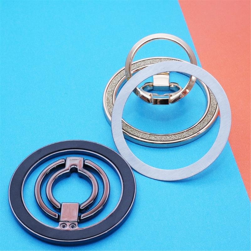 Magnetic Phone Rings Holder for Smartphone Magnet Finger Rings Grip Stand Holder,Foldable Desktop Phone Stand