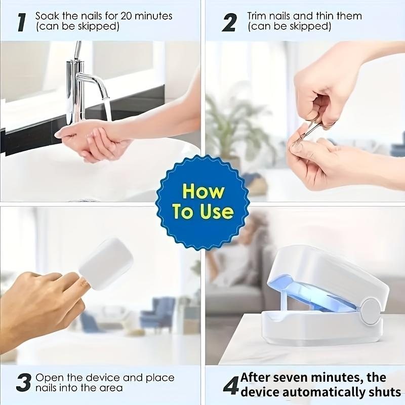 Dispositivo lâmpada de limpeza para fungos nas unhas para unhas dos pés e unhas danificadas, descoloridas e grossas, removedor de fungos nas unhas eficaz e recarregável
