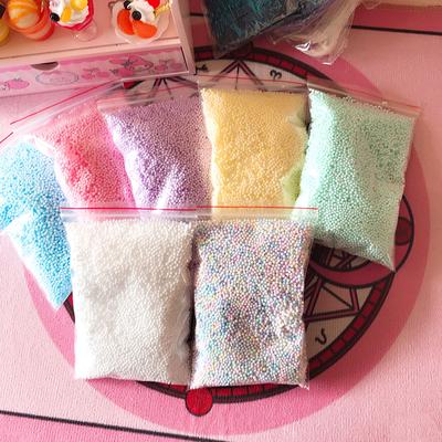 Accessoires de particules de boue de neige de couleur chaude, petites perles de mousse, boule de boue douce