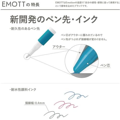 Mitsubishi Pencil Water-based Pen EMOTT 5 Colors No.10 Botanical Color PEMSY5C.NO10