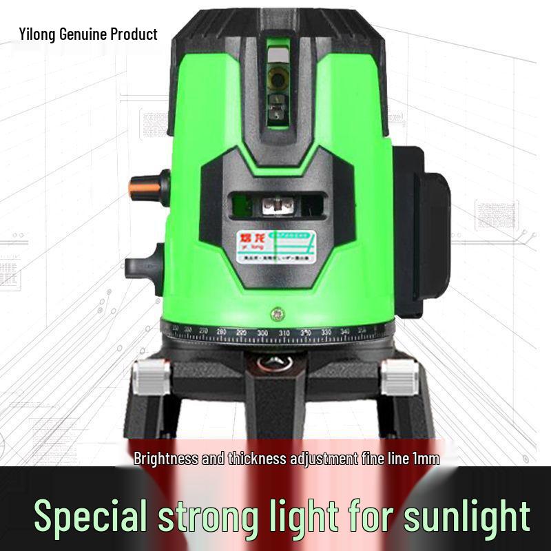 Yilong High-Precision Outdoor Laser Level with Green Light (2, 3, 5 Lines)