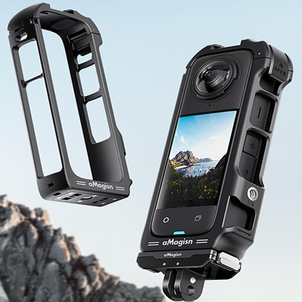 For Insta360 X4 Frame Accessories Magnetic Quick Release Frame Cage Protective Case for Insta 360 X4 Sports Camera Accessories