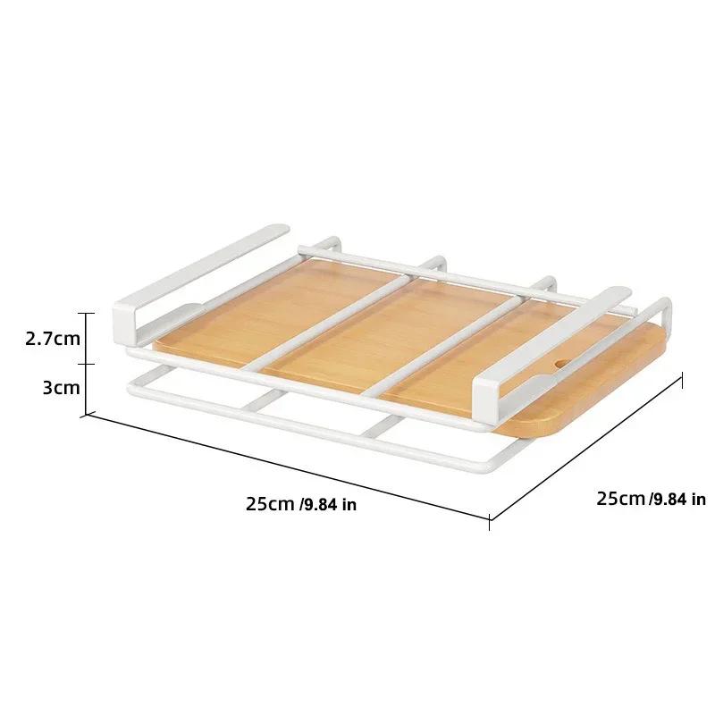 Kitchen Non-punching Multi-functional Pot Lid Cutting Board Placement Storage Rack Cabinet Hanging Cabinet Lower Hanger Wok ring