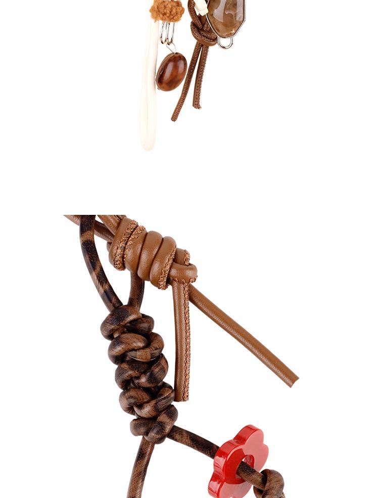 Retro Quasten-Schlüsselanhänger mit Naturholzperlen & Schleife