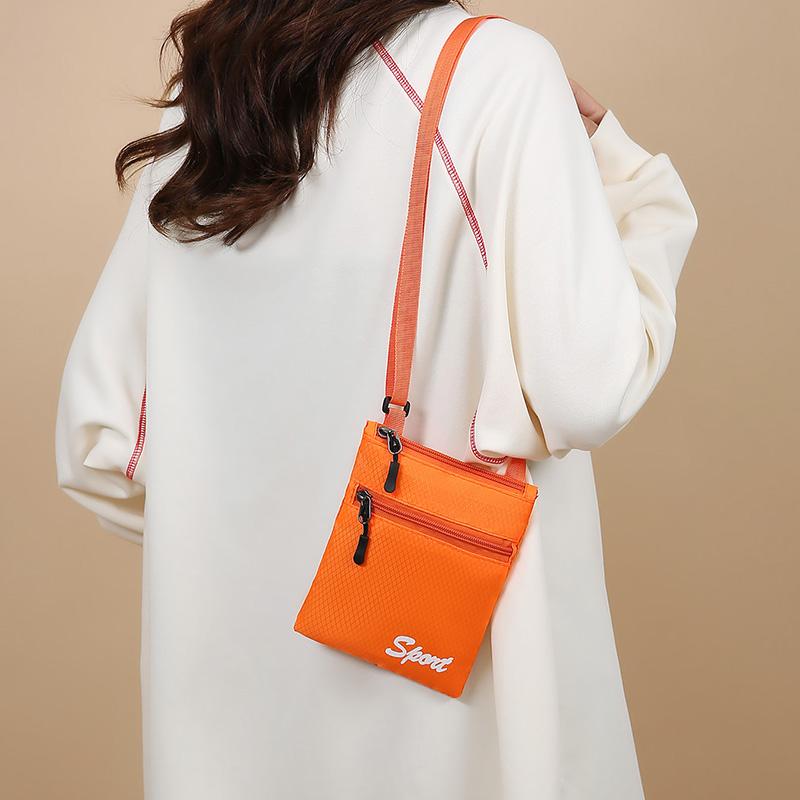 Fashion Multifuctional Square Shoulder Bag Zipper Sports Mobile Phone Pouch Casual Candy Color Coin Pouch Traveling