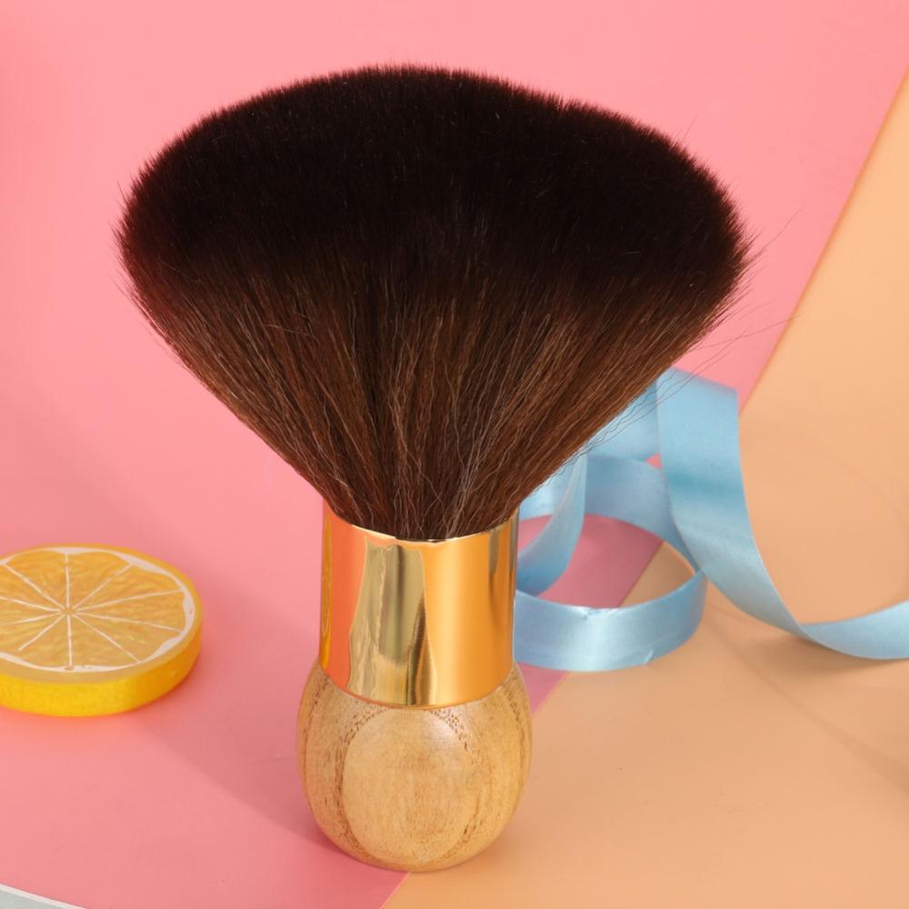 Wooden Handle Face Duster Brush Soft Cleaning Hairbrush Barber Neck Duster Barber Use