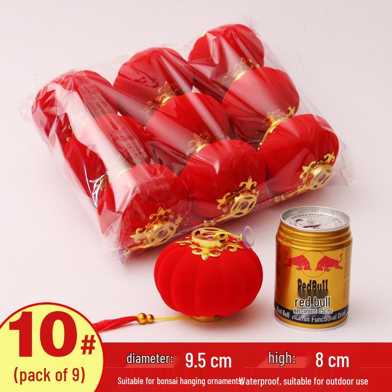 Flocked Lantern Ornaments for New Year & Spring Festival 2025 - Wedding, Festive, Outdoor Courtyard Decorations