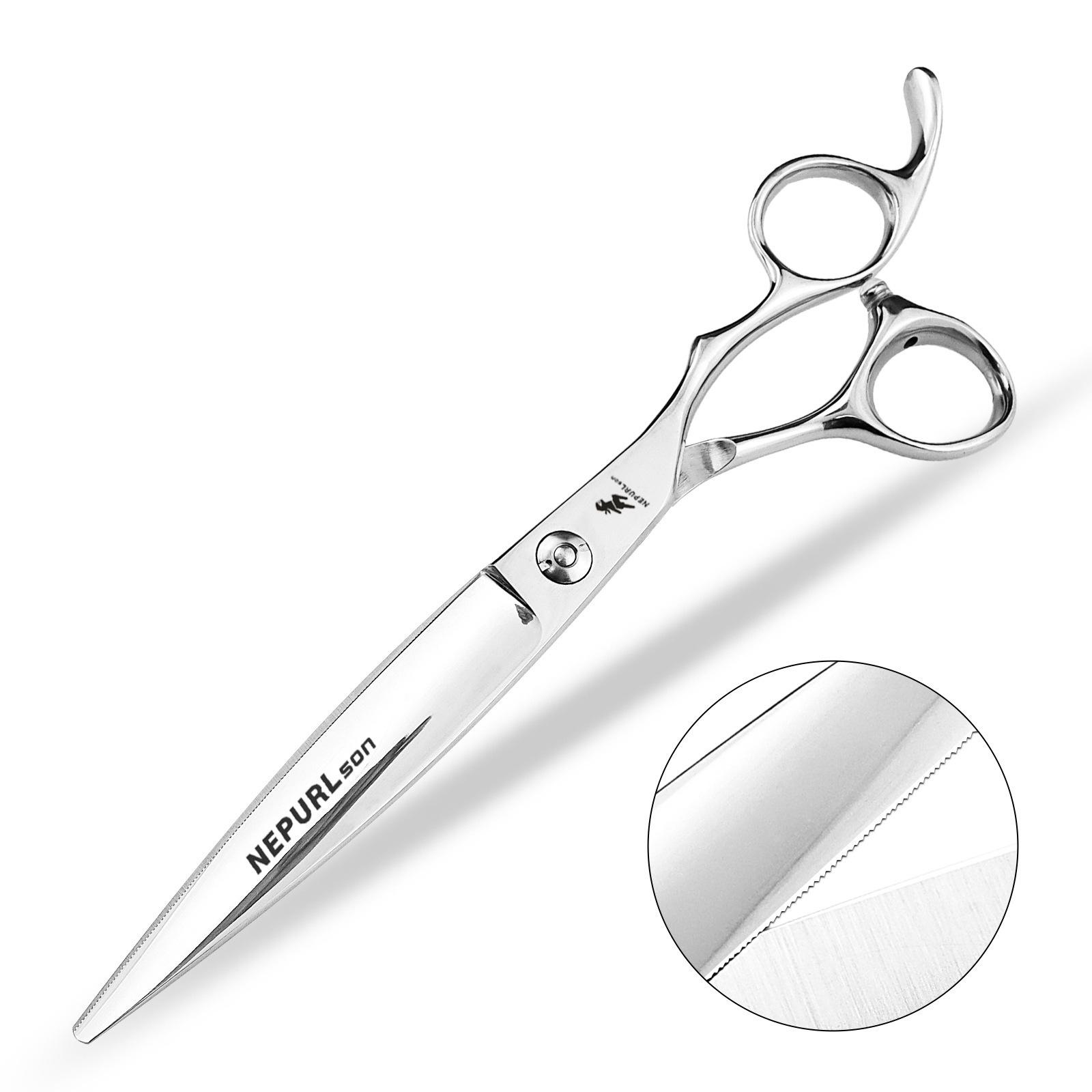 7.0 Non-slip Willow Leaf Hairdressing Scissors - Straight Shears