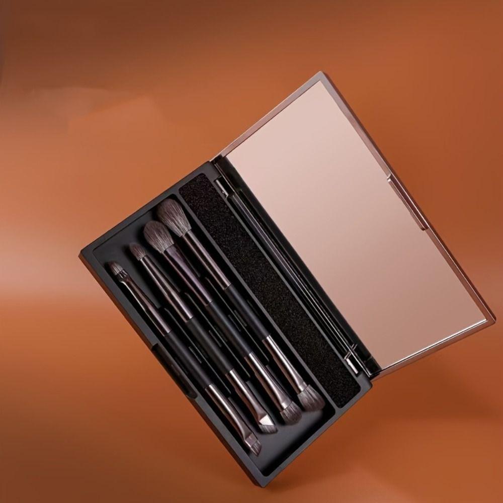 Eyebrow Pencil Travel Makeup Brush Set Double-ended Cosmetic Brush Kit Eyeshadow Brushes Set Gift