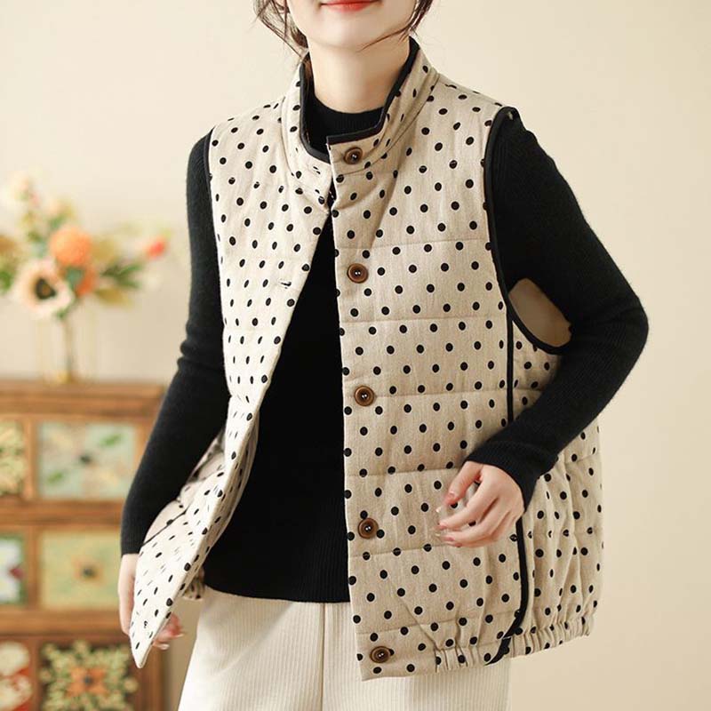 

Жилет для женщин из хлопка, осенне-зимний, безрукавный жилет, свободный, утолщенный, повседневный жилет XL бежевый