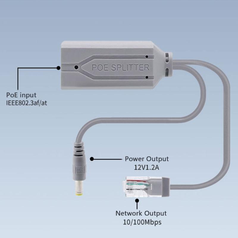 Compact 48V To 12V POE Converter High Efficiency 48V To 12V POE Adapter for Stable Power Supply To Cameras & Routers