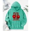 Fashion Leopard And Cherry Perfection Print Women Washed Hoodies Multicolor Hoody Loose Streetwear  Womenwear