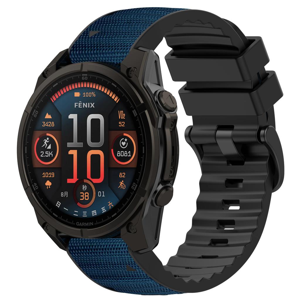 Silikon+Nylon Armband für Garmin Uhr Fenix 8 51/47mm 7/6 7x 6x Band für Forerunner 955 965 für Quatix Smartwatch Sportarmband