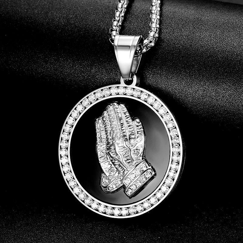 

European and American Jewelry, Gold-plated Micro-inlaid Zircon Prayer Bergamot Pendant Necklace 2026 60CM