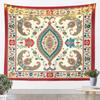 Floral Wall Hanging Bohemian Vintage Lace Damask Art Tapestry Beige Blue Flowers Orange Plaid Microfiber Polyester Tapestries