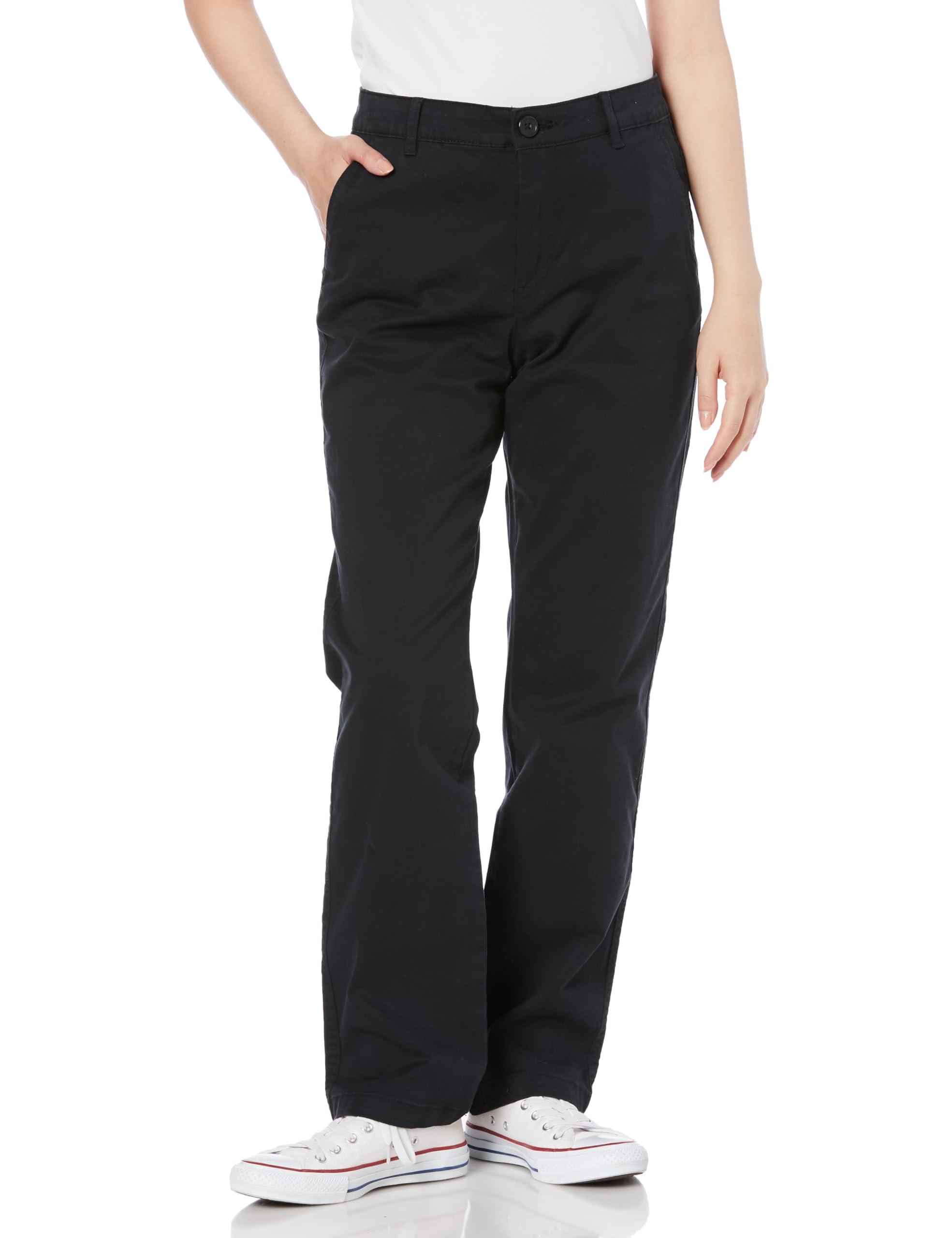 

Amazon Essentials Women s Twill Straight Leg Stretch Slim Fit Chinos, Black, XL
