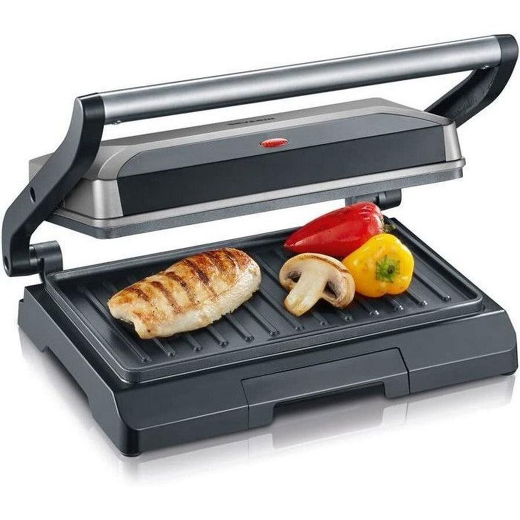 SEVERIN - Grill Electrique KG2394 - Surface cuisson 23x14,5cm - Plaques anti-adhésives - 800W