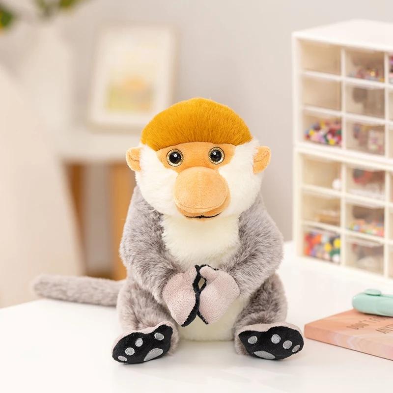 Creative Long Nose Monkey Plush Doll High Quality Gray Monkey Gorilla Animal Stuffed Toy Home Decoration Boys And Girls Gift