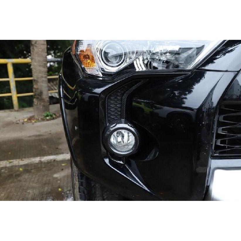 Carbon Fiber Front Fog Light Decor Frame Cover Trim For 4Runner 10+ SR5 TRD Pro