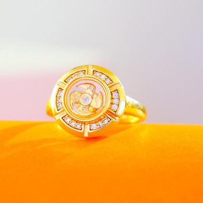 Ethnic Style Rotatable Windmill Ring for Women - Southeast Asia & Thailand Inspired Design