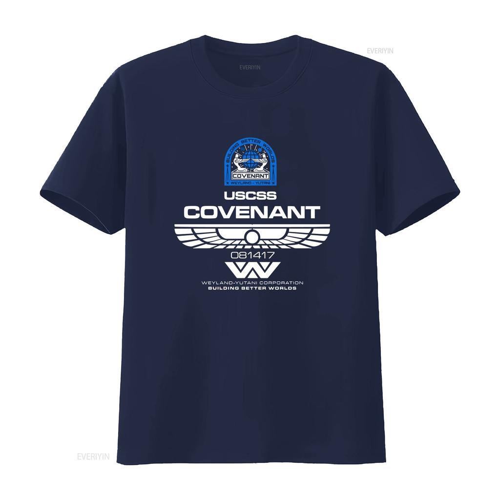 Alien Covenant Crew Member Mens T Shirt vintage Washed Comfortable homme designer clothes Slightly streetwear Versatile fashion