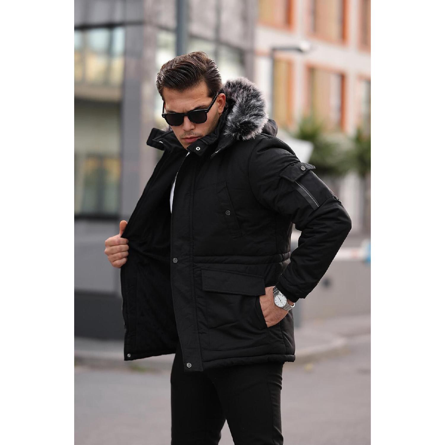 

Пальто на меховой подкладке Bl 1506 M чёрный