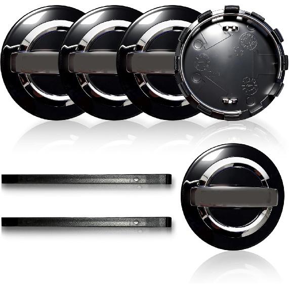 5-Pack 54mm/2.12  Wheel Center Caps Compatible with Altima Rogue Murano Maxiam Kicks Frontier Sentra- Black ABS Wheel Hub Center Caps with Pry Tools чёрный