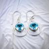Rare Sky Blue Topaz Gemstone 925 Sterling Silver Ethnic Jewelry Earrings 1.50" EE-38-6