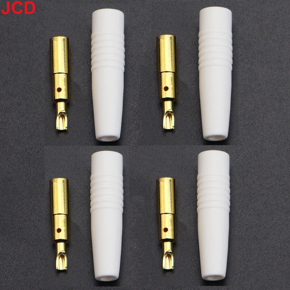 JCD 4pcs New  4mm Plugs Gold Plated Musical Speaker Cable Wire Pin Banana Plug Connectors
