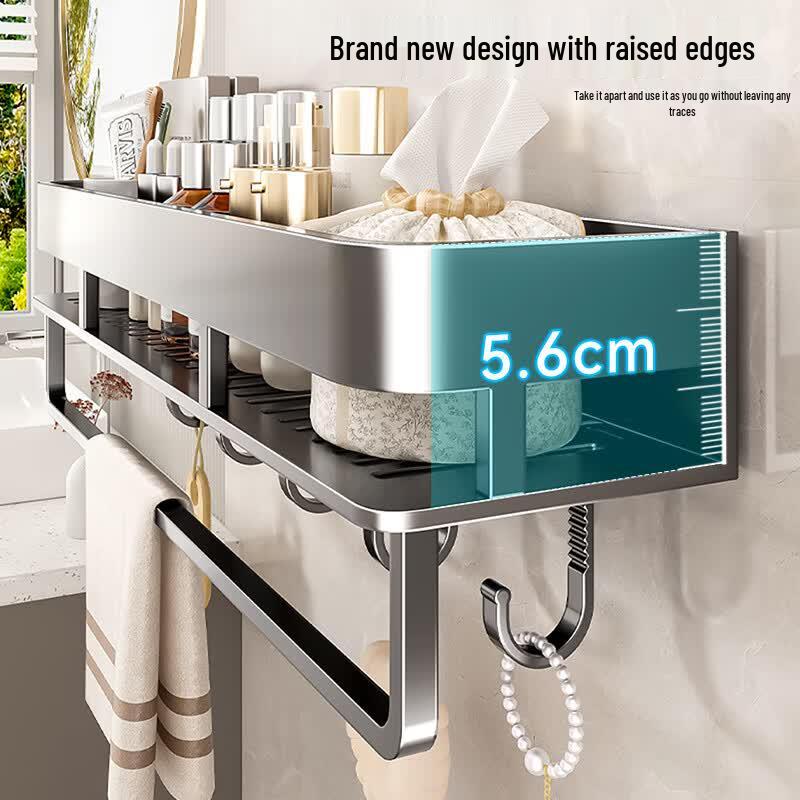 No-Drill Wall-Mounted Bathroom Corner Shelf