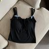 Chest Pad Tank Top  Halter Crop Tops Women Summer Bow Camis Backless Camisole Fashion Tube Lady Sleeveless Cropped Vest