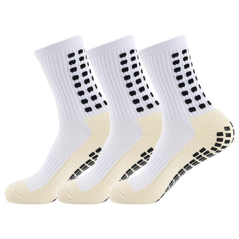 Unisex Mid-Tube Non-Slip Quick-Dry Football Socks - Breathable, Sweat-Absorbing, Thick Towel Design for Students and Adults.
