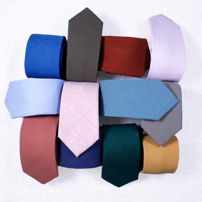 Tonivani-33 Casual Solid Color Men'S Tie, Cotton Plain Casual Tie Suit Accessories