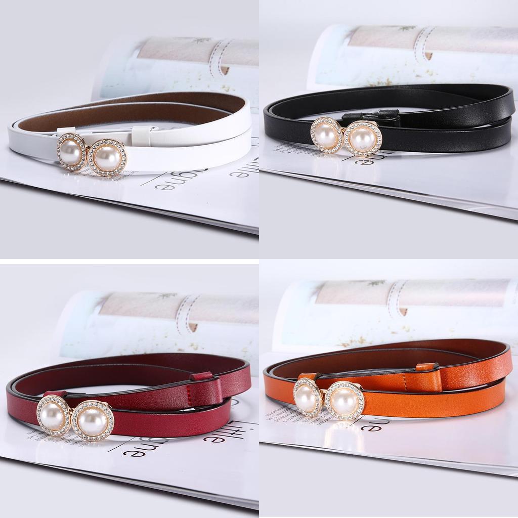 Product Category Womens Genuine Leather Belt With Pearl Decor For Casual Fashion And Elegant Styling