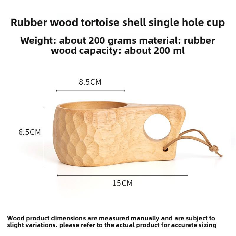 DIY Walnut Wooden Milk Cup Acacia Wood Salad Cup Solid Wood, Creative Mug with Handle Coffee Mug