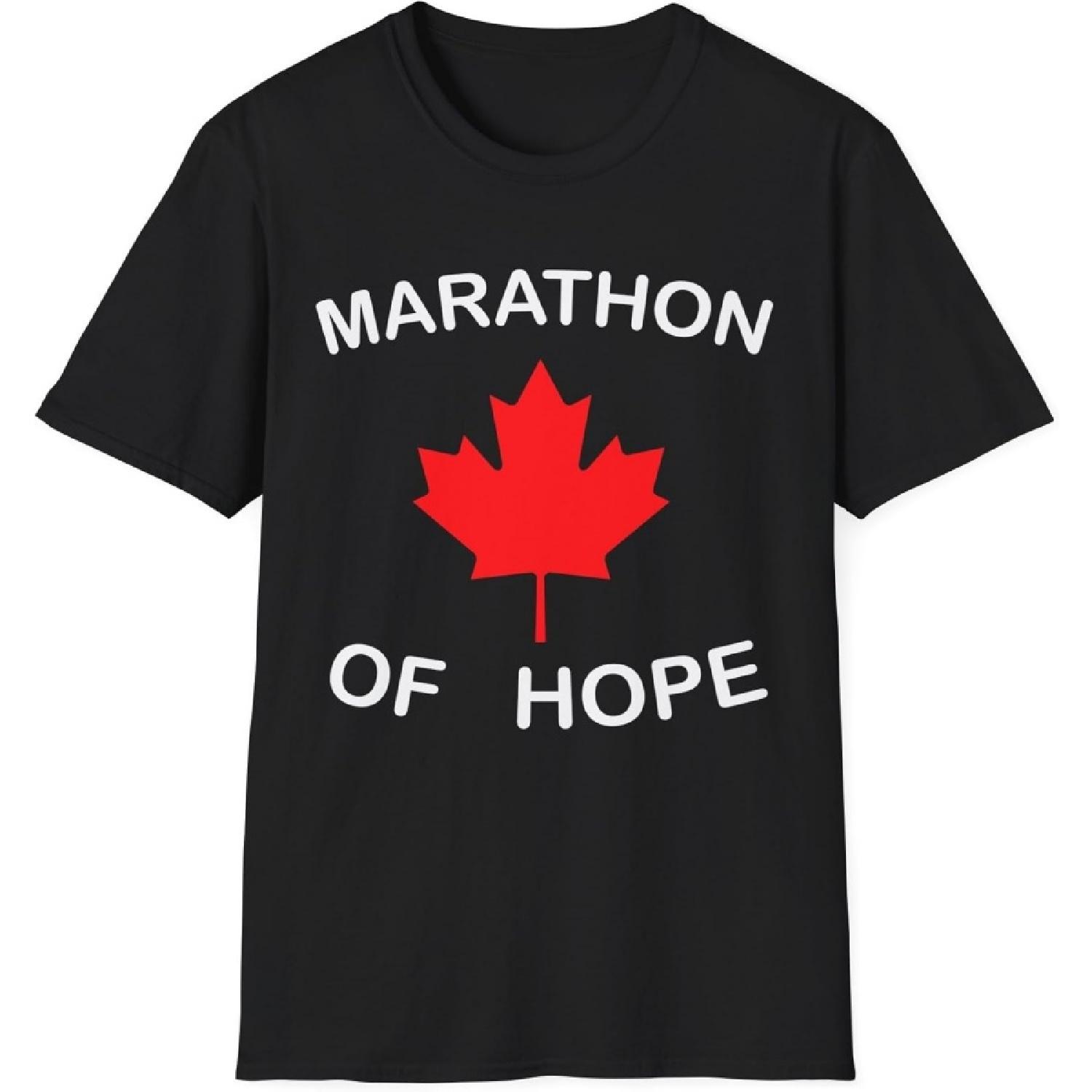 PrimeChoose Футболка с флагом Канады «Марафон надежды» – Футболка Терри Фокса – Футболка с кленовым листом Канады – Подарок на День Канады – Футболка для мужчин и женщин XXXXXL разноцветный