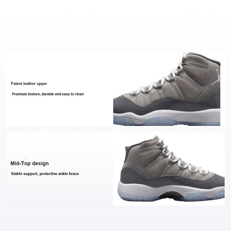 Air Jordan 11 Retro GS Cool Grey 2021 Chaussures pour Enfants Gris Moyen Blanc 378038-005