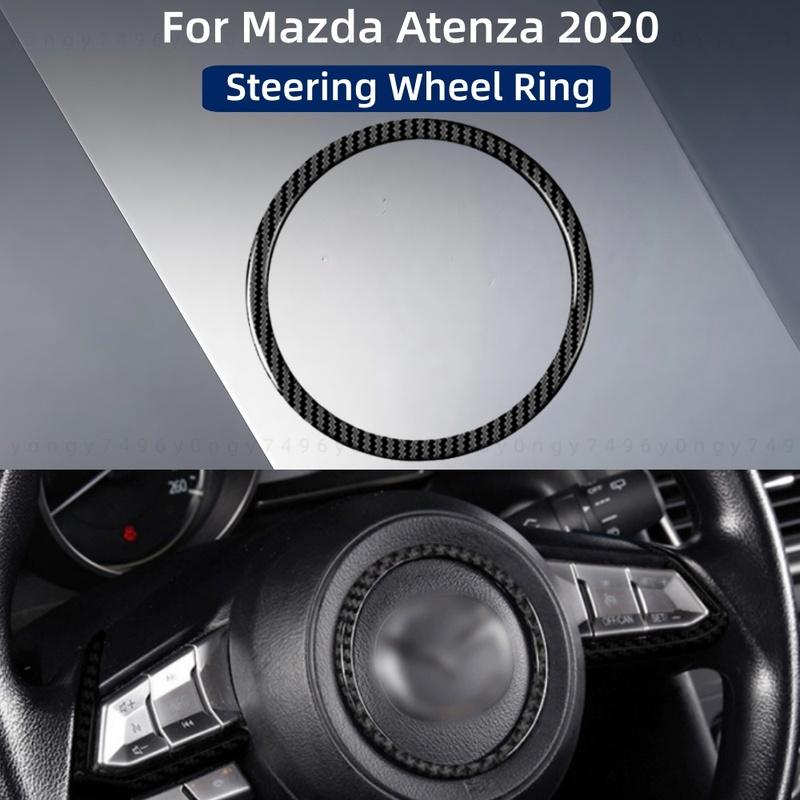 Cars Modification Decoration Accessories Stickers ABS Plastic Steering Wheel Ring Carbon For Mazda Atenza Trim Paste Style