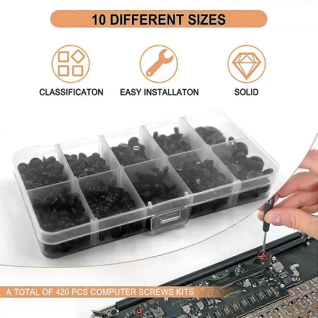 420pcs Pc Screw Kit For Motherboard Standoffs, Hdd Ssd Laptop Fan, Pc Case Repair, M.2 Screws, Diy Computer Building Assortment  WSLIHV  WSLIHV