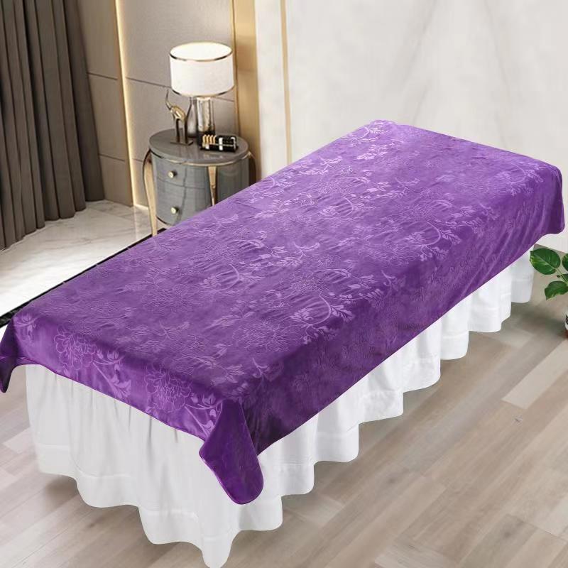 Soft Flannel Velvet Beauty Bedspread Beauty Bed Sheet SPA Massage Treatment Bed Table Cover Salon Bed Sheet With / Without Hole