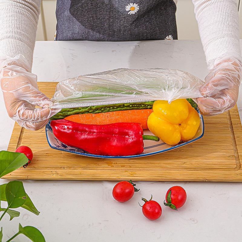 100pcs/pack PE Plastic Dust Covers Disposable Plastic Wrap Bowl Covers Food Freshness Covers