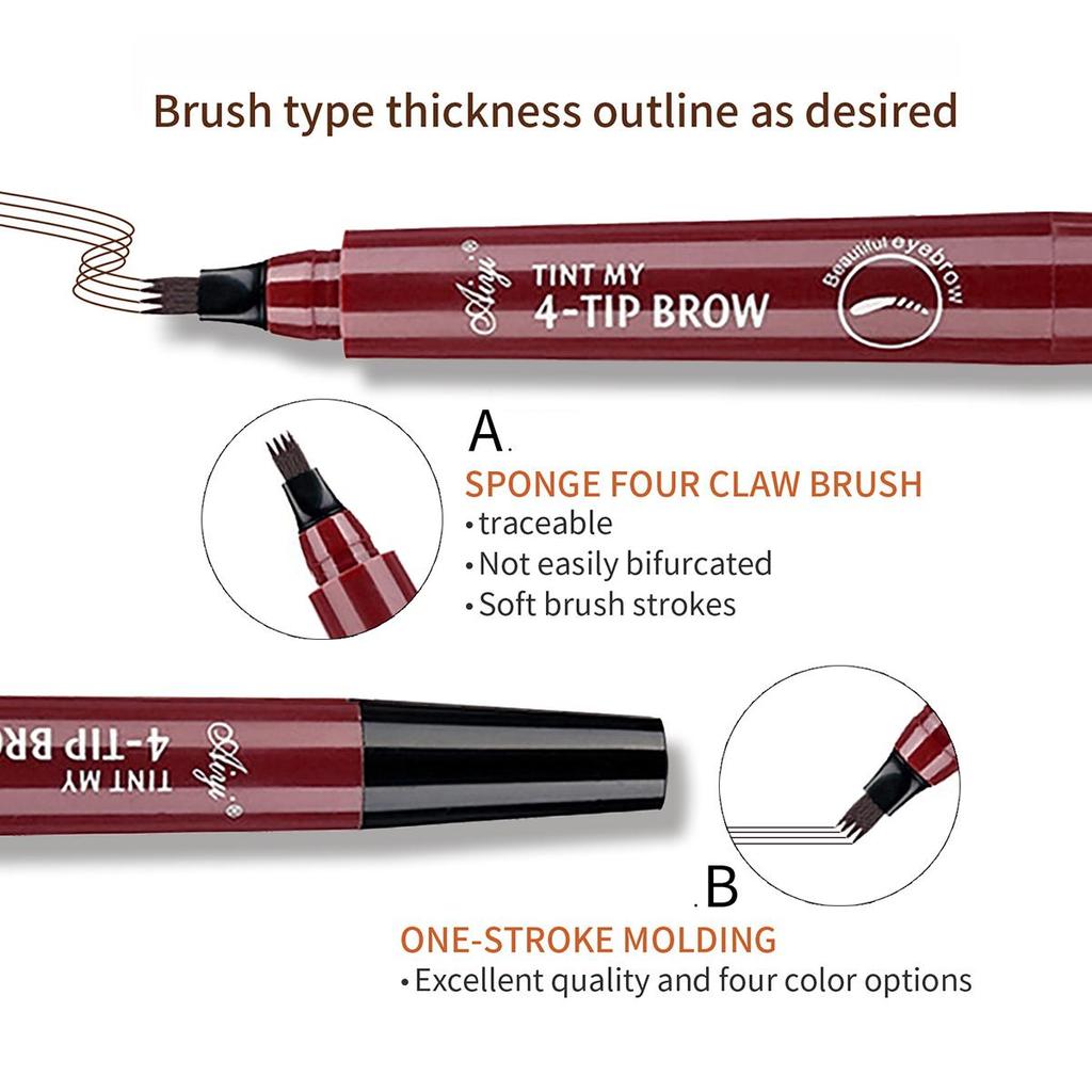 Four-pronged eyebrow pencil,waterproof,long-lasting,non-decoloring,four-pronged wild eyebrow pencil,liquid water eyebrow pencil
