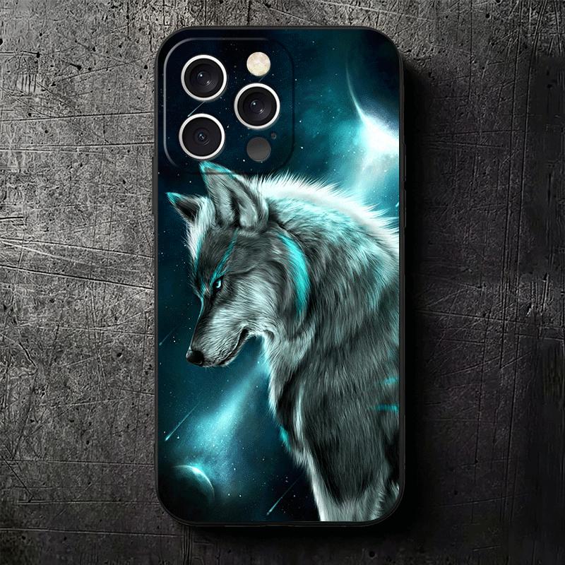 Wolf Moon Animal Soft Phone Case for iPhone 16 16E 17 Air 15 Pro Max 14 Plus 13 Mini 11 12 7 Black Cover Back Shell
